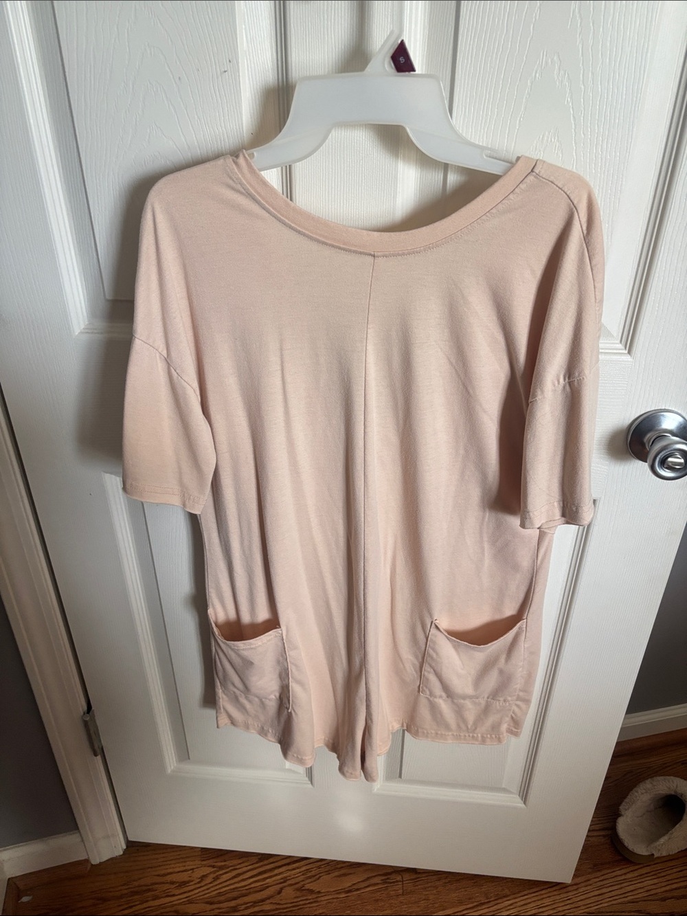 Women’s Relaxed Pocket romper- tan